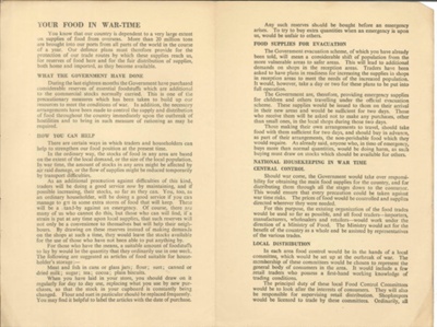 Public information leaflet no: 4 - "Your food in wartime"; 36254 Public information leaflet no: 4 - "Your food in wartime"; 36254