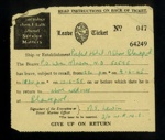 Leave pass (W.R.E.N.S.) (accompanying letter contains information regarding P.O.W.'s from Eden Camp - constructing roads in Scarborough); 10433 Leave pass (W.R.E.N.S.) (accompanying letter contains information regarding P.O.W.'s from Eden Camp - constructing roads in Scarborough); 10433