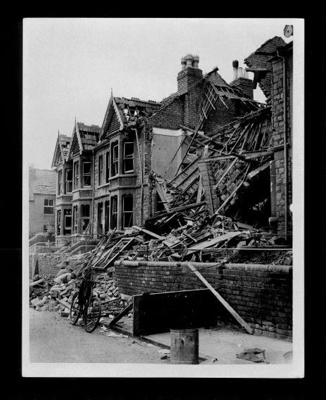 Official copyrighted war photograph- 25th June 1940- wrecked houses in South west England; 56471