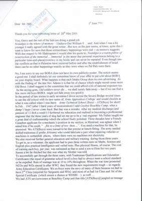 Information re: Beachey Camp - Technical College and Old Boys Association; 36214 Information re: Beachey Camp - Technical College and Old Boys Association; 36214