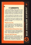Ministry of Food - war cookery leaflet No.4. "Carrots"; 21111 Ministry of Food - war cookery leaflet No.4. "Carrots"; 21111