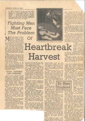 Press cuttings (4) - Subject of Infidelity in Wartime; 36679