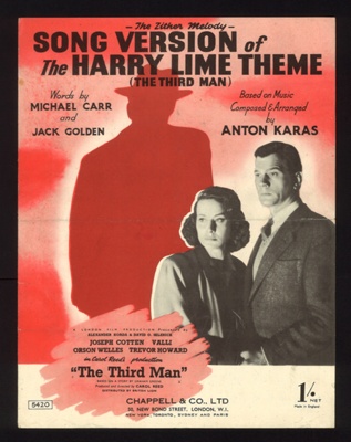 Sheet Music - "The Zither Melody" Song Version of "The Hardy Lime Theme" by Michael Carr & Jack Golden - 1950; 1/01/1950; 6265