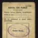 R.A.F. form 295A - R.A.F. Breighton - station quarters pass - August 1944 to July 1945; 1/01/1944; 6315 R.A.F. form 295A - R.A.F. Breighton - station quarters pass - August 1944 to July 1945; 1/01/1944; 6315