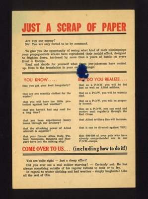 German propaganda leaflets (2) - "Just a scrap of paper" / "Take it easy"; 5078