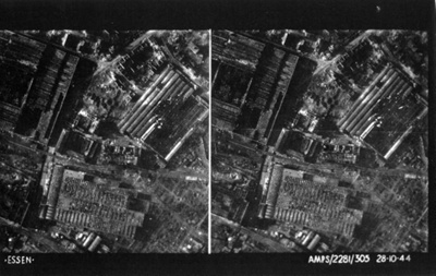 R.A.F. photograph transparency - Bomb Damage at Essen - 28/10/1944; 28/10/1944; 9011