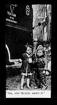 Photographs (2) - two children Standing beside a YMCA tea van - picture entitled "Tea, and telling about it"; 6845 Photographs (2) - two children Standing beside a YMCA tea van - picture entitled "Tea, and telling about it"; 6845