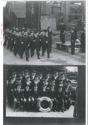 Copies (2) of photographs (2) plus crew list - crew of "H.M.S. Hawthorn" plus 1941 crew list of "H.M.S. Hawthorn"; 35871