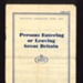 Leaflet - "Persons Entering or Leaving Great Britain" - Ministry Of National Insurance - August 1948; 1/08/1948; 2464