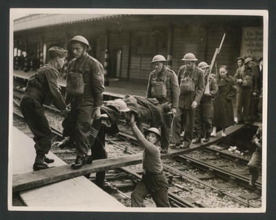 Official copyrighted war- 23rd September 1940- German airman carried away after rescue from the sea; 56570