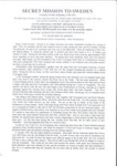 Document - Swedish Secret Mission - U.S. Airforce Bases in neutral Sweden during the war; 36707