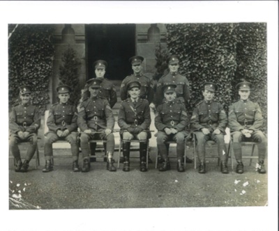 Army group photograph - Cpl John Gibson green 1684316 R.A.S.C. - (seated front row 2nd left); 36919