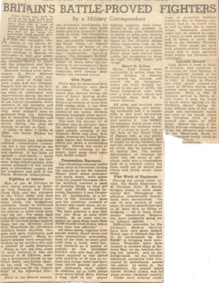 Press cuttings (2) - Re:- 46th Infantry Division; 38148