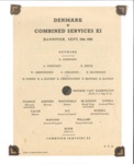 Football programme - "Denmark V Combined Service XI" - Hanover - 19/09/1945; 36907