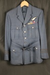 R.A.F. officer's dress tunic & trousers (blue) - Squadron Leader Farren - Queen's buttons - medal ribbons (6) - observer's brevet; 24787 R.A.F. officer's dress tunic & trousers (blue) - Squadron Leader Farren - Queen's buttons - medal ribbons (6) - observer's brevet; 24787