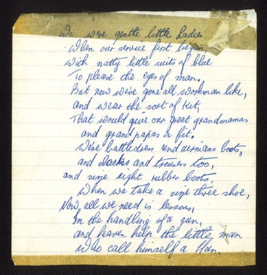 Poem - "We were gentle little ladies" - Sheffield W.A.A.F.'s; 7684 Poem - "We were gentle little ladies" - Sheffield W.A.A.F.'s; 7684