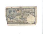 Belgian bank note - "Banque nationale de Belgique" - cinq francs - 5 francs; 35609