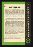 Ministry of Food - war cookery leaflet No.1 "Oatmeal"; 21110 Ministry of Food - war cookery leaflet No.1 "Oatmeal"; 21110