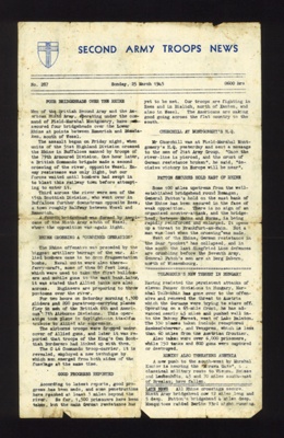 Second Army troops news 25/03/1945 - no: 287 - "Four bridgeheads over the Rhine"; 25/03/1945; 6427