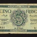 Bank note - "Banque de l'Algerie" cinq francs - 16/11/1942; 16/11/1942; 6105