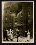 Official copyrighted war photograph- 9th September 1940- nurses viewing bomb damage to their home at a London hospital; 56550 Official copyrighted war photograph- 9th September 1940- nurses viewing bomb damage to their home at a London hospital; 56550