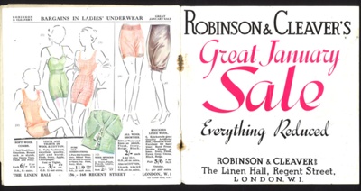 Catalogue - "Robinson & Cleaver's" great January sale - 1935; 1/01/1935; 6302