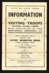 Leaflet- Information for visiting troops- Cape Town ; 78842