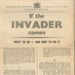Leaflet - If The Invader Comes - Ministry of Information and The War Office; 83738