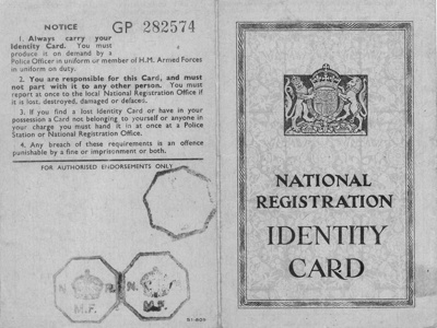National Registration Identity Card - Arnold A. Butcher - Sheffield - 15/04/1946; 15/04/1946; 38147