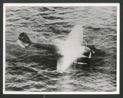Photograph - JU88 German aircraft crash lands in North Sea; 2620