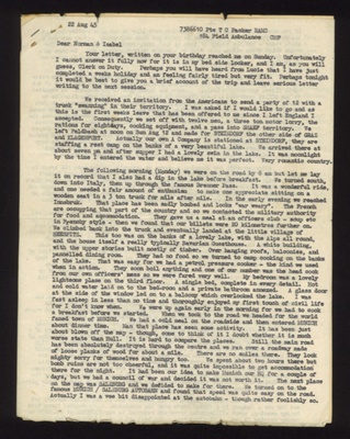 Letter written by Private Thomas Packer (soldier in the R.A.M.C.) detailing his trip to Austria after the war in August 1945; 79136