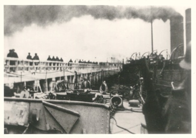 6 Copied photographs - evacuation of Dunkirk plus negatives; 25340