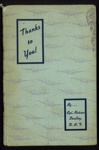 Booklet - "Thanks to you" by Cpl Robert Smalley R.A.F. - poems about Southern Rhodesia during wartime - 18/05/1944; 18/05/1944; 5329 Booklet - "Thanks to you" by Cpl Robert Smalley R.A.F. - poems about Southern Rhodesia during wartime - 18/05/1944; 18/05/1944; 5329