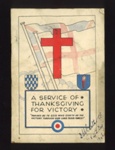 Programme - "A service of thanksgiving for victory" - V.E. day 1945; 8/05/1945; 5291 Programme - "A service of thanksgiving for victory" - V.E. day 1945; 8/05/1945; 5291
