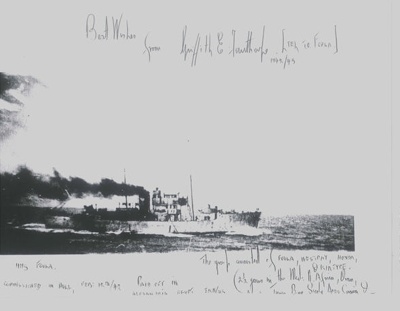 Copied photographs (2) - relating to "H.M.S. foula"; 33080