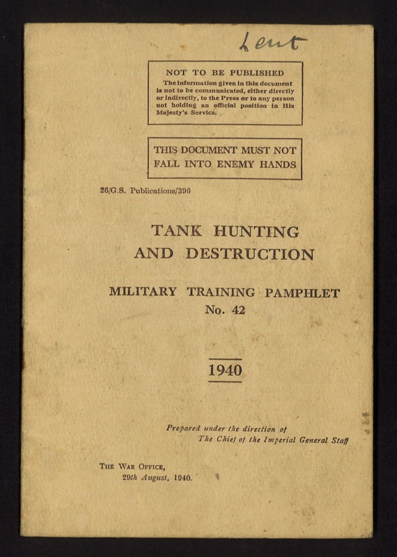 Military Training Pamphlet No 42 Tank Hunting And Destruction