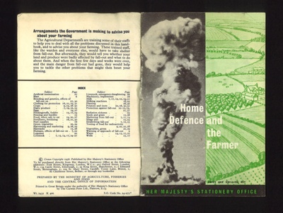 Booklet - "Home Defence and the Farmer" - H.M.S.O. 1958; 1/01/1958; 9937