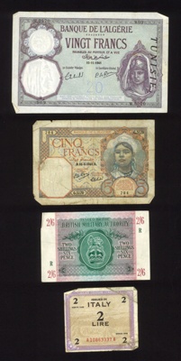 Foreign & military currency including Lira, Francs, Shillings etc; 79120