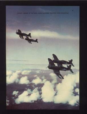 Photographs (2) - U.S. vought "Corsair" aircraft of the marine blacksheep squadron; 30328