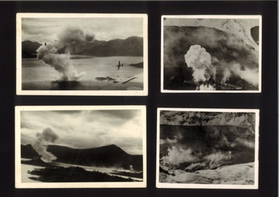 Photographs (4) - bombing of the German battleship "Tirpitz" - (photocopies in hut 9 Coastal Command display); 2655