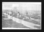 Copies of photographs (2) - D.E.M.S. ships (showing armament) in dock - with "H.M.S. Armeria" - flower class corvette; 1963