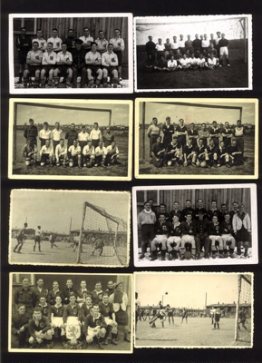 Photographs (8) - British P.O.W. football teams - Stalag XXID (Posen) & Arbeits Commando no: 13 (A.K. 13) (possibly Kuhndorf); 9757 Photographs (8) - British P.O.W. football teams - Stalag XXID (Posen) & Arbeits Commando no: 13 (A.K. 13) (possibly Kuhndorf); 9757