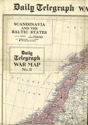 Map - "Daily Telegraph" war map no: 3 - war map of Finland and Scandinavia with the Baltic states; 1826 Map - "Daily Telegraph" war map no: 3 - war map of Finland and Scandinavia with the Baltic states; 1826