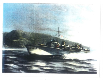 Colour print - Elco type motor torpedo boat - MTB 309; 36452 Colour print - Elco type motor torpedo boat - MTB 309; 36452