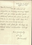 Letter to Mrs Rendall regarding the evacuation and rehearsal evacuation of her children from Sheffield. August 1939; 63180 Letter to Mrs Rendall regarding the evacuation and rehearsal evacuation of her children from Sheffield. August 1939; 63180