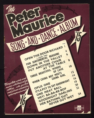 Sheet Music Book - "The Peter Maurice Popular Song and Dance Album No: 15" - 1940s; 6271