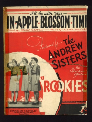 Sheet Music -"I'll Be With You in Apple Blossom Time" by Neville Fleeson & Albert Von Tilzer; 9118 Sheet Music -"I'll Be With You in Apple Blossom Time" by Neville Fleeson & Albert Von Tilzer; 9118