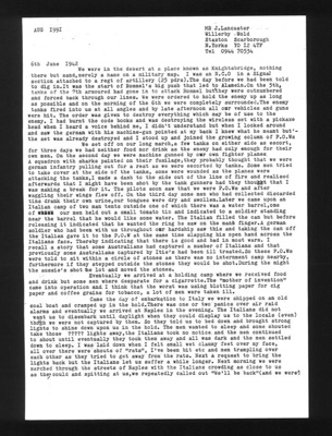Typescript account - British P.O.W.'s escape from Italy to Switzerland - 06/06/1942; 6/06/1942; 7572