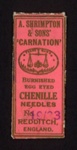 Packet (empty) - "Carnation" burnished egg eyed chenille needles; 6036
