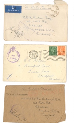 Envelopes (12) - all with various types of censor franks - including "R.A.F. censor 467"; 37031